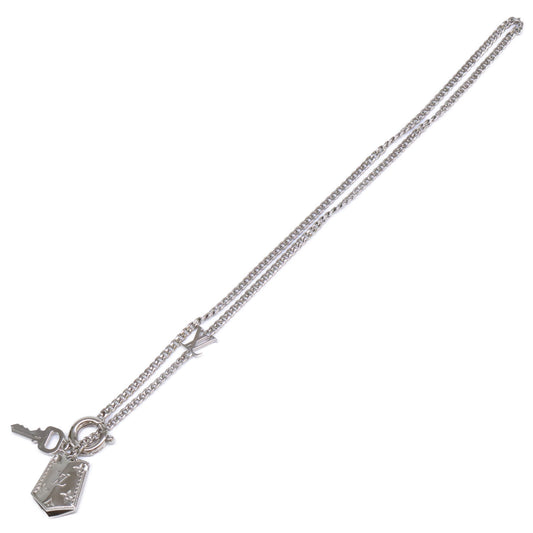 LOUIS VUITTON LV Tag Necklace Silver