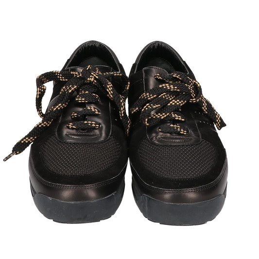 LOUIS VUITTON Leather Suede Mesh Low Top Sneakers Size UK 8
