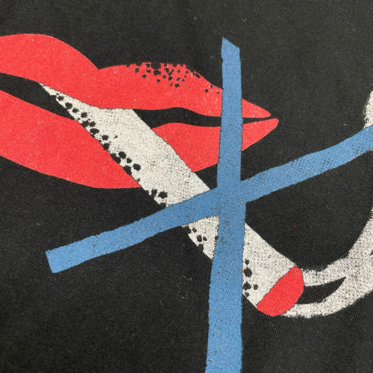 SAINT LAURENT PARIS No Smoking Lip T-Shirt Black Size XS