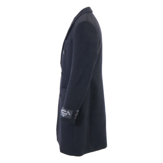 Dior HOMME Virgin Wool Cashmere Double Coat Black Size 48