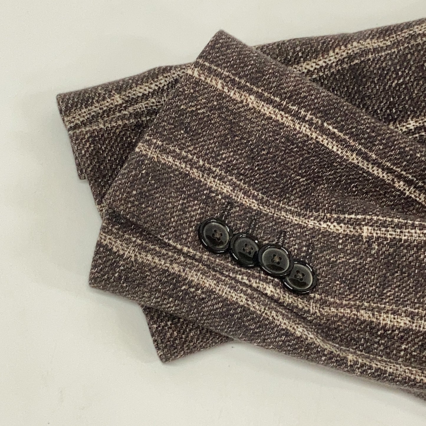 CIRCOLO Brown Striped Cotton Jacket Size 42