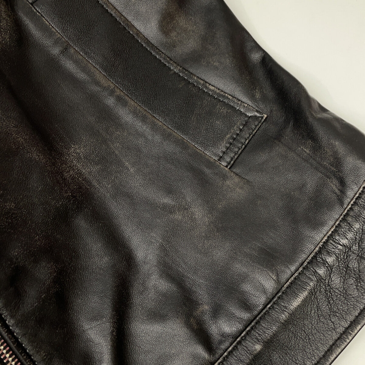 BRD- Basic Leather Vintage Black Jacket Size MAX