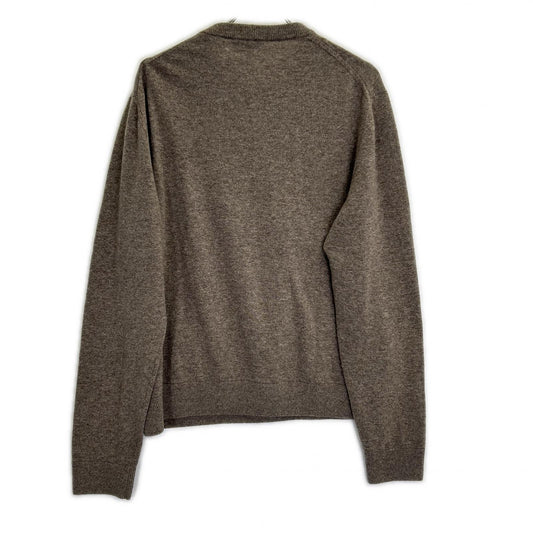 DIOR Gray Wool Cashmere CD Logo Embroidery Sweater Size L