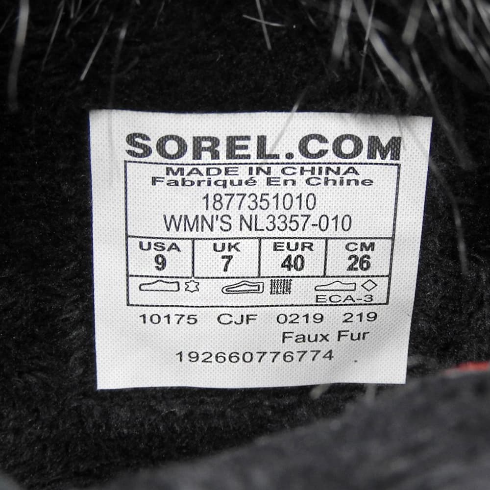 SOREL JOAN OF ARCTIC Leather Snow Boots Black Size 9(US)
