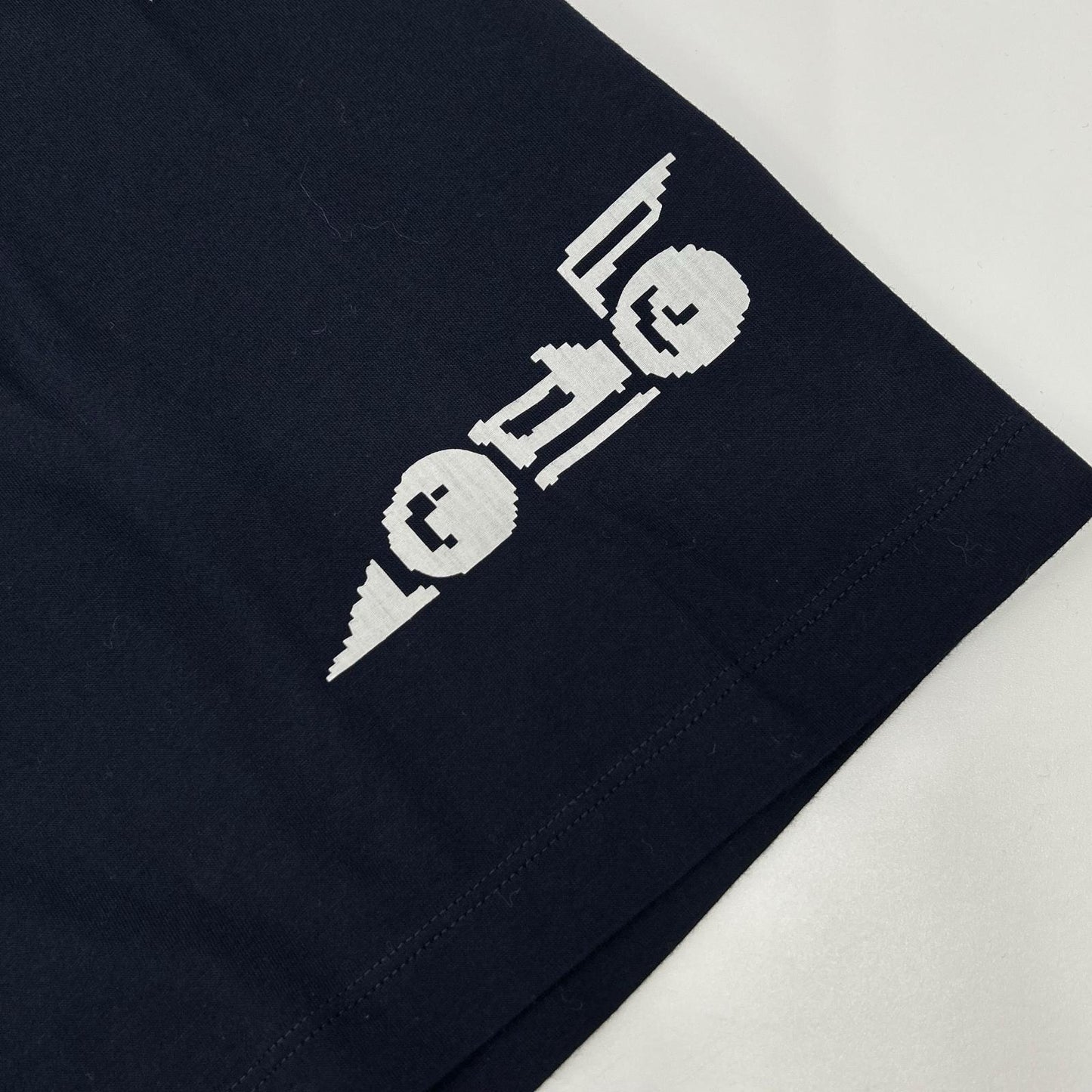 PRADA UJN330 Racing Digital Print T-Shirt Navy Size M