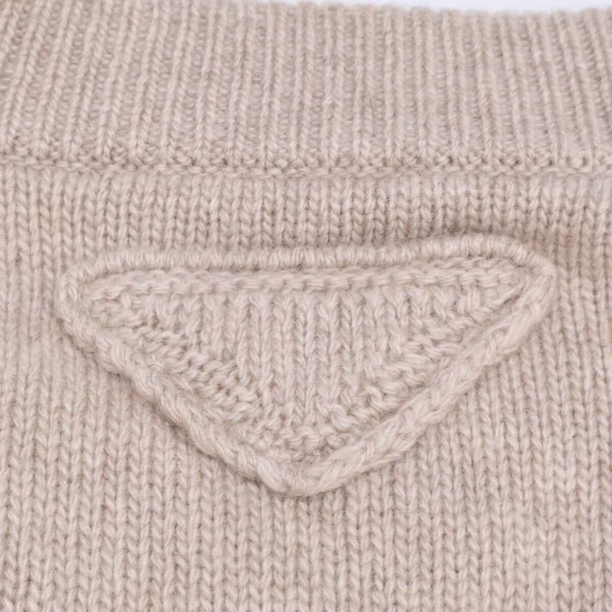 PRADA Beige Re-Cashmere Crewneck Sweater Size 52