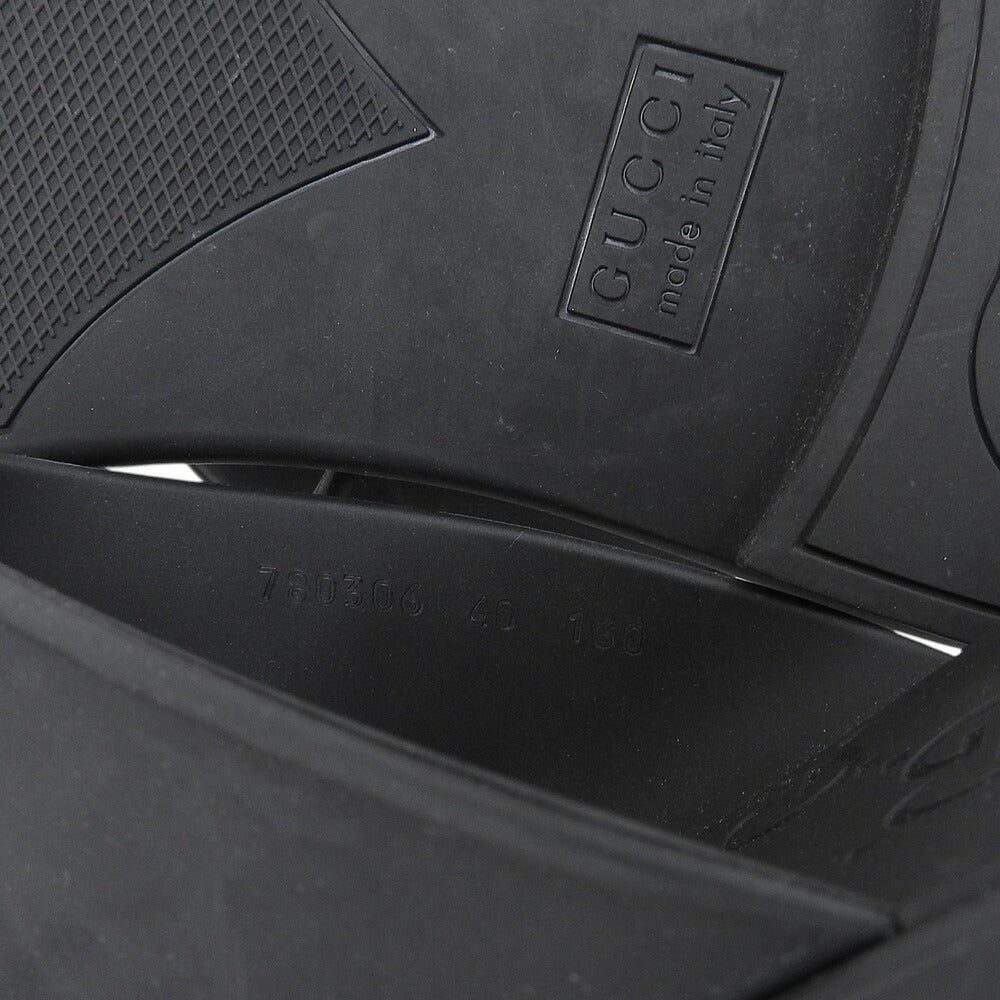 GUCCI GG Horsebit Rubber Sandals Black Size EU 40