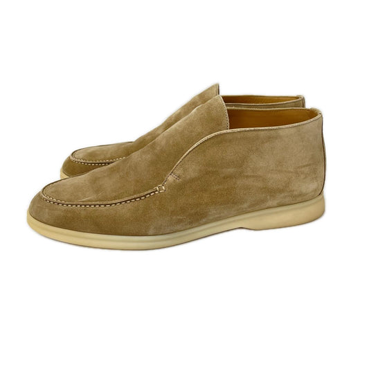 Loro Piana Open Walk Suede Ankle Boots Beige Size EU 41