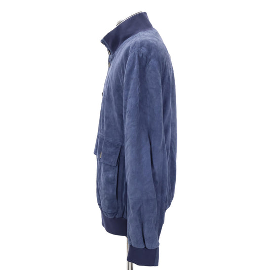 BRUNELLO CUCINELLI Perforated Leather Blouson Navy Size M