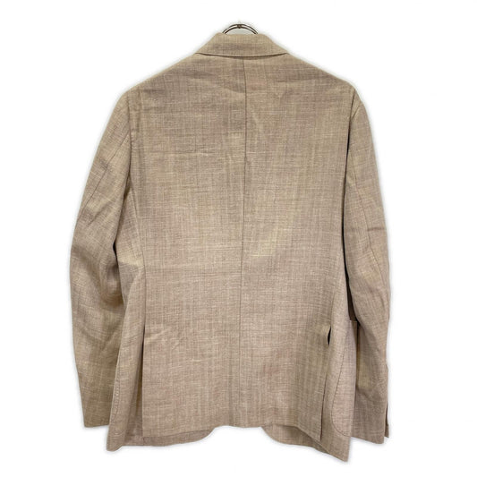 ISAIA Beige Wool Silk Linen Jacket Size 48