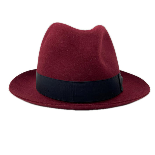 Borsalino Bordeaux Rabbit Fur Fedora Hat Size 59