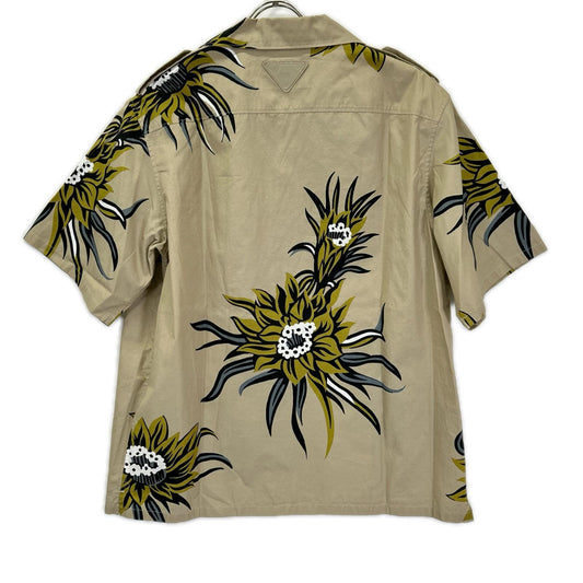 PRADA 2023 Raf Simons Era Floral Safari Shirt Beige Size M