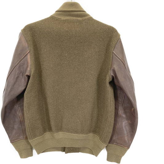 RRL Wool Indian Patch Leather Jacket Khaki/Brown Size XS