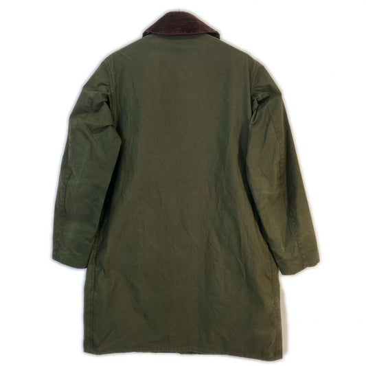 Barbour Green SL BORDER Waxed Cotton Coat Size 36