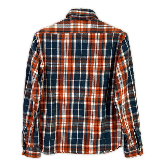 STANDARD CALIFORNIA Orange Blue Flannel Shirt Cotton Size S