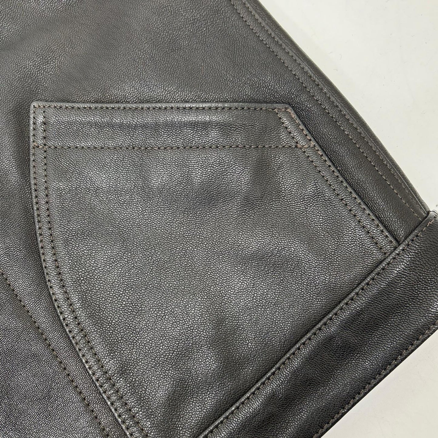 schott Black Goat Leather Vest Size S