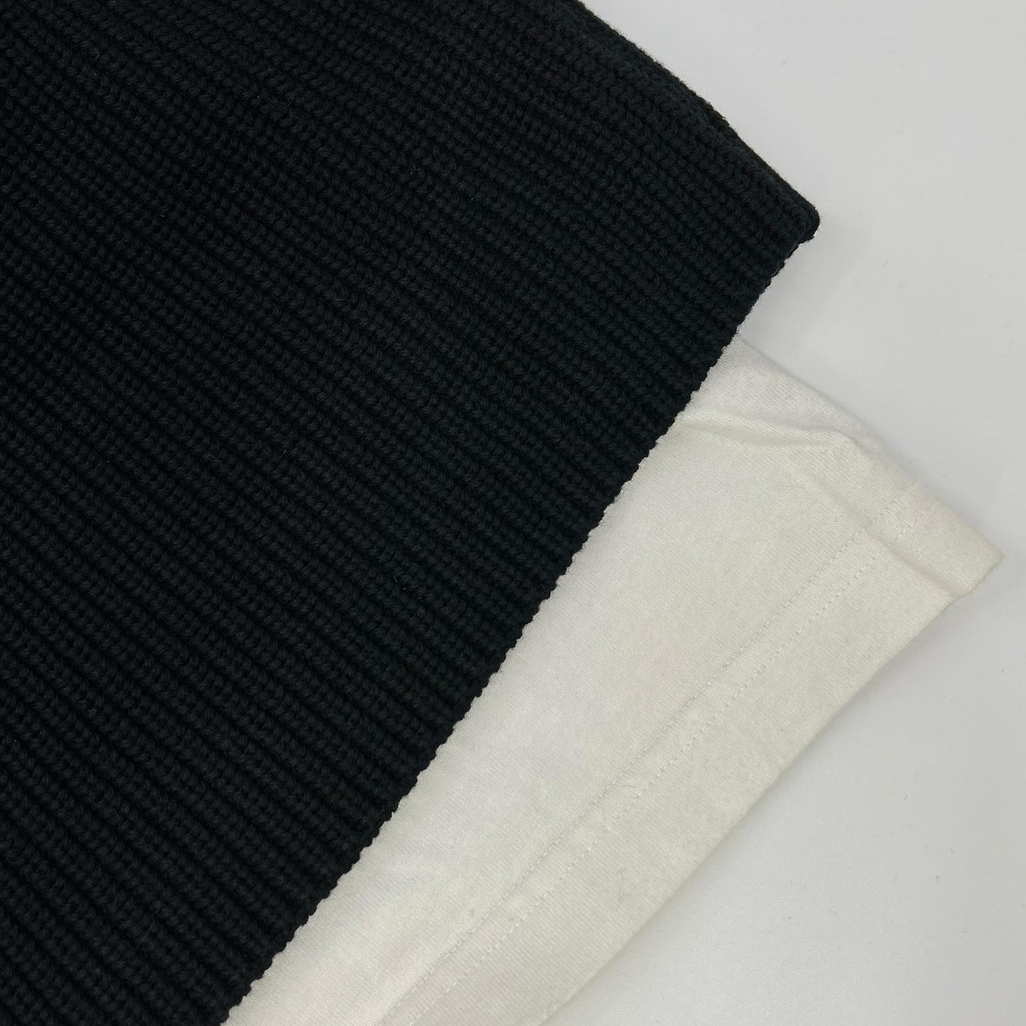 BALENCIAGA Black White Layered Knit T-Shirt Size 1