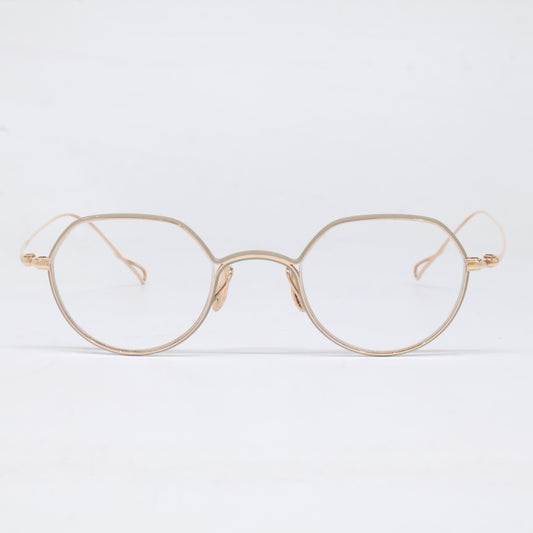 YUICHI TOYAMA Crown Panto Eyewear Rose Gold/Taupe Size 44x22