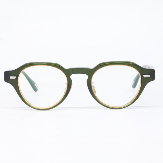 YUICHI TOYAMA U-129 Crown Panto Dark Green Glasses Size 46x23