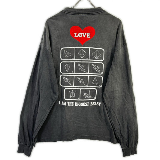 SAINT MICHAEL Charcoal Cotton Long Sleeve Tee SM-YS1-014 Size XL