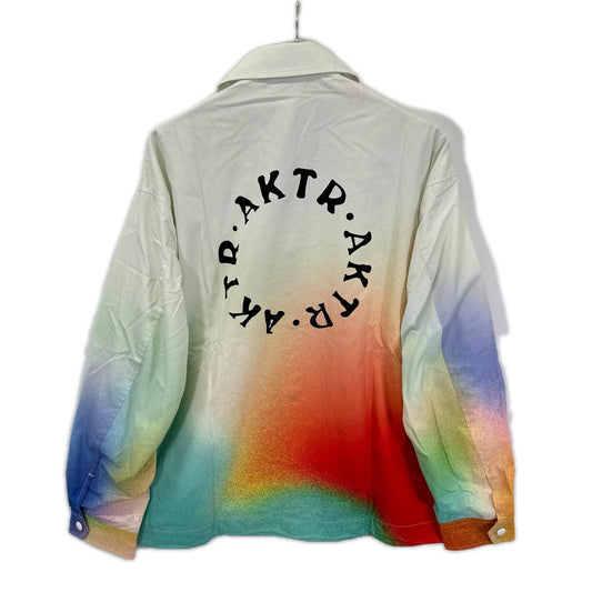 AKTR White Crazy Spray Coach Jacket Polyester Size M