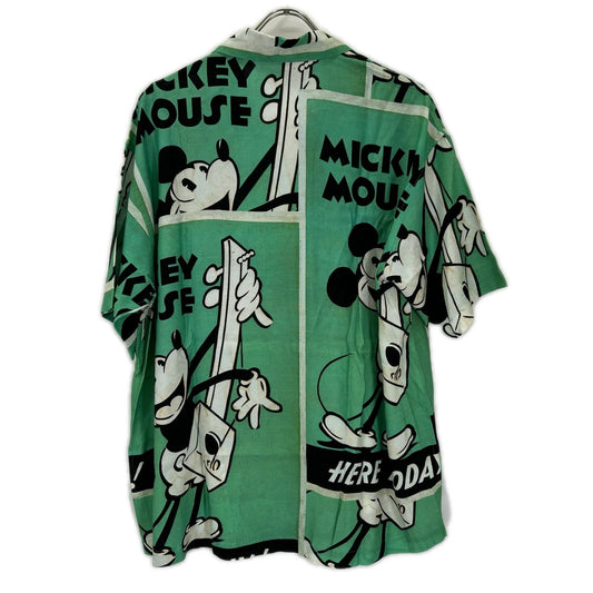 DISNEY x Porter Classic Open Collar Rayon Shirt Kelly Size S
