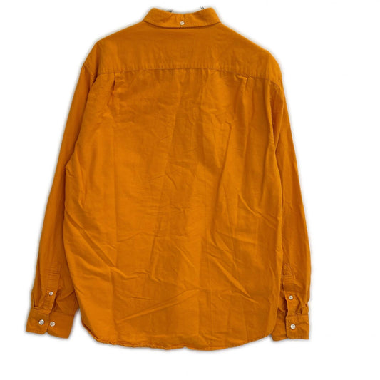 Supreme Logo Embroidered Button Down Shirt Orange Size L