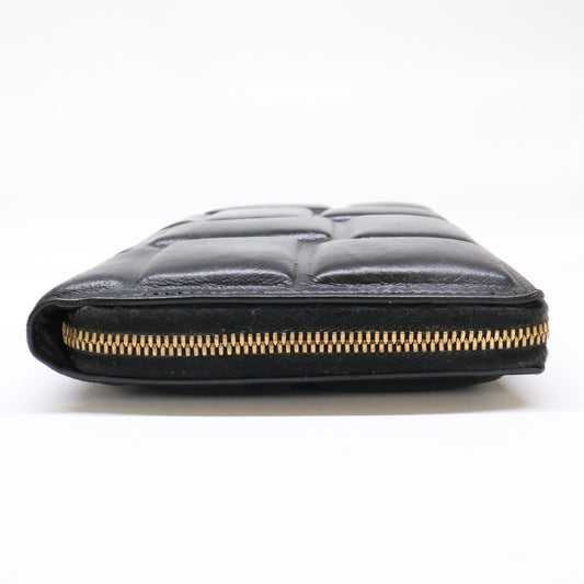 BOTTEGA VENETA Padded Zip Long Wallet Black