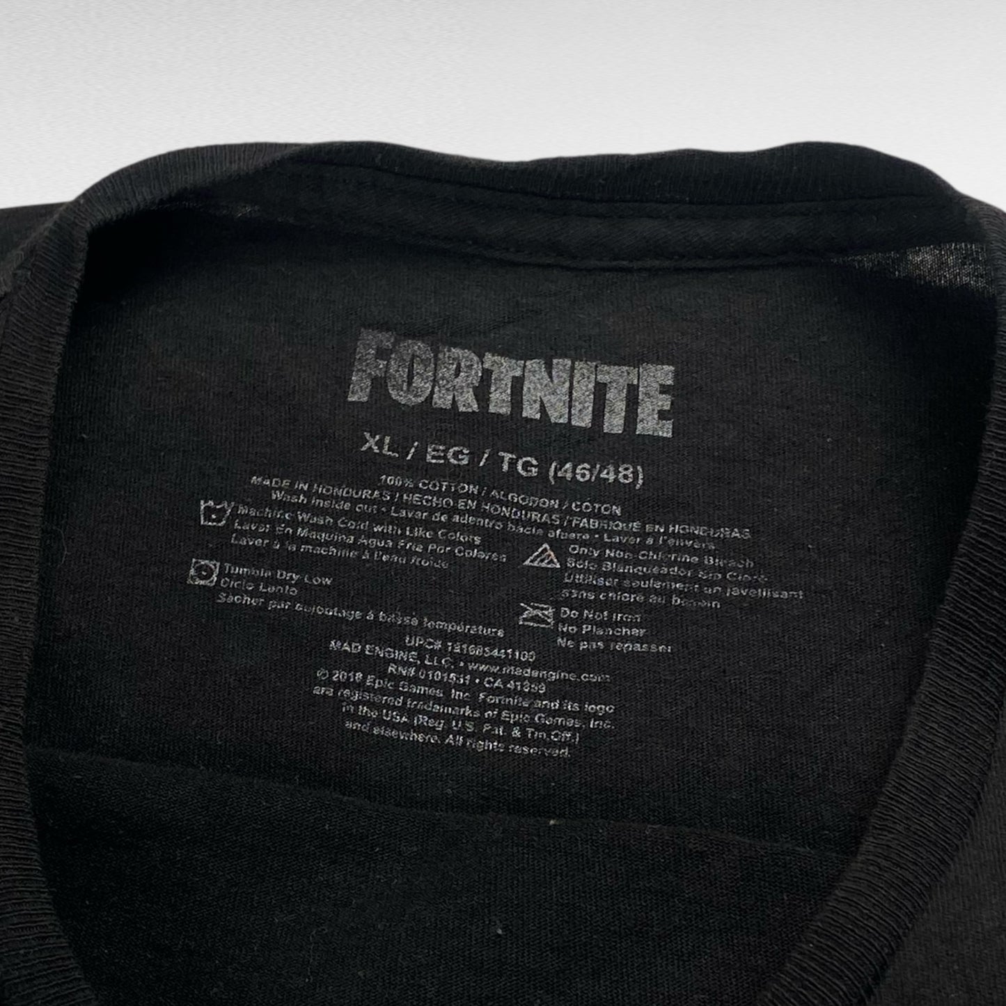 Fortnite Short Sleeve T-Shirt Black Size XL