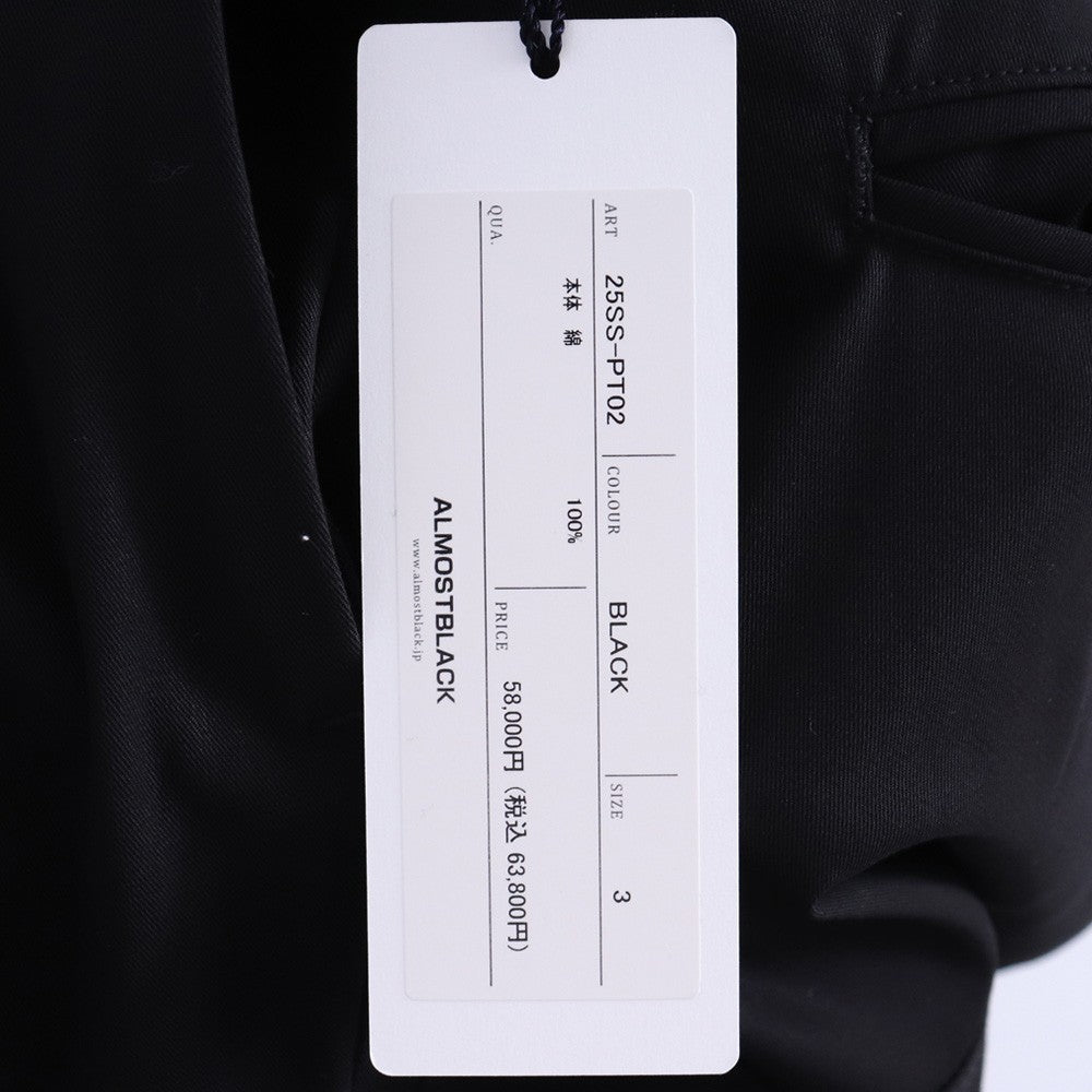 ALMOSTBLACK 25SS Wide 6-Pocket Pants Black Size 3
