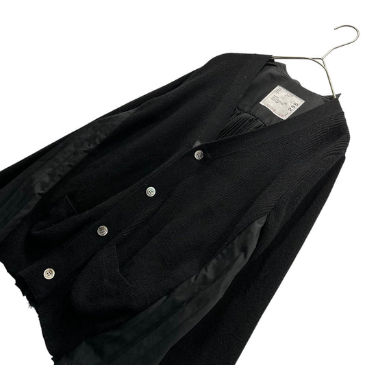 sacai 24AW Pleated Stripe Poplin Cardigan Black Size 1