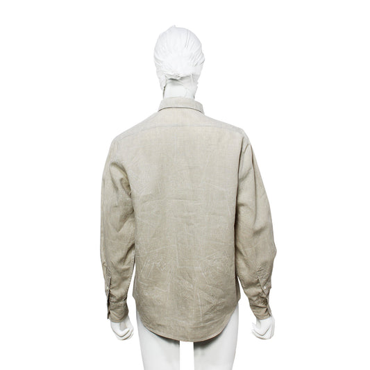 Hermes HERM Beige Long Sleeve Shirt Size 38