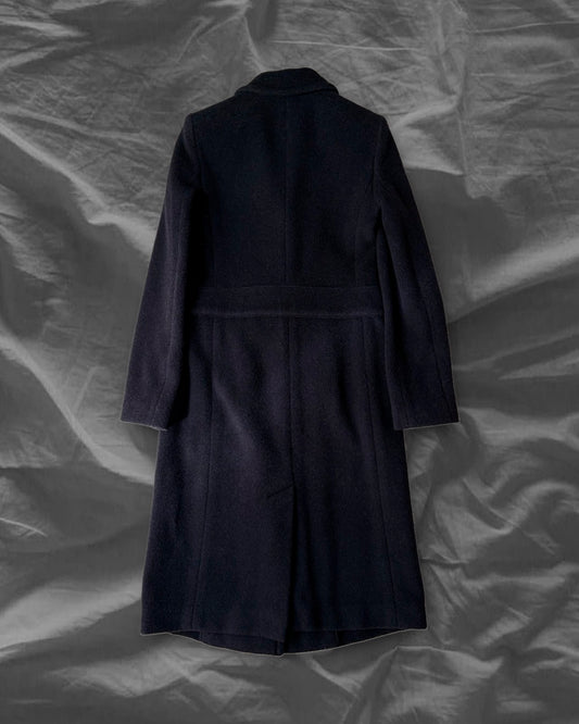 EMPORIO ARMANI 12AW Virgin Wool Silk Coat Navy