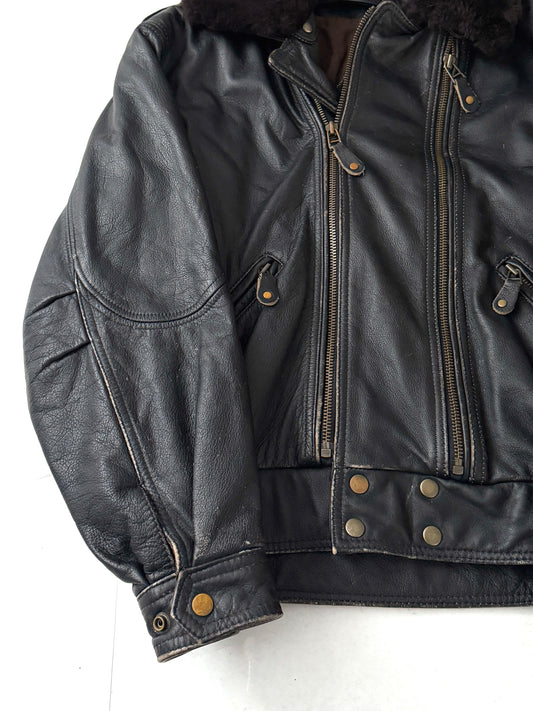 Gacca Gimmick Design Fur Leather Jacket