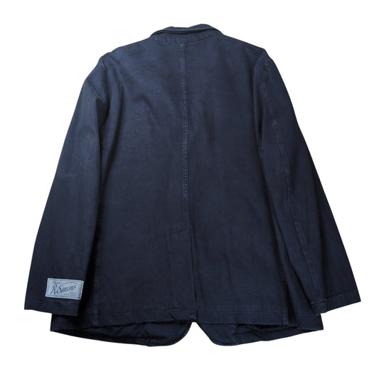 RAF SIMONS 22SS Leather Patch Denim Blazer Blue Size S