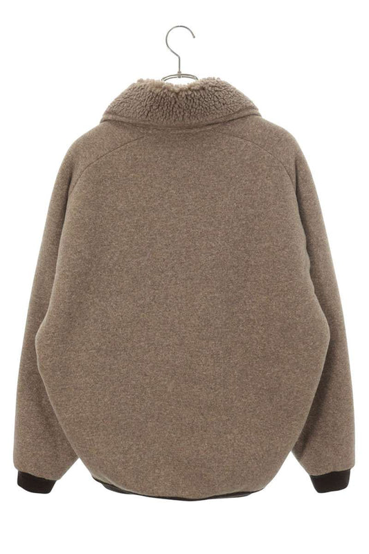 miumiu Cotton Fleece Zip Jacket Brown Size 40