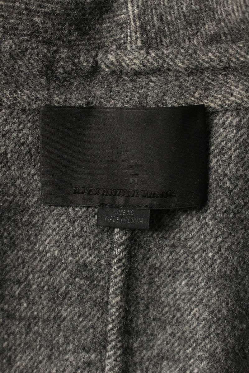 ALEXANDER WANG Wool Shawl Collar Coat Gray Size XS