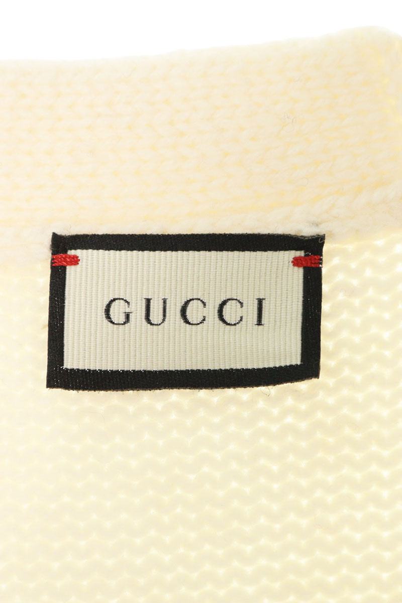 GUCCI Flying Pig Embroidered Cardigan White Size M
