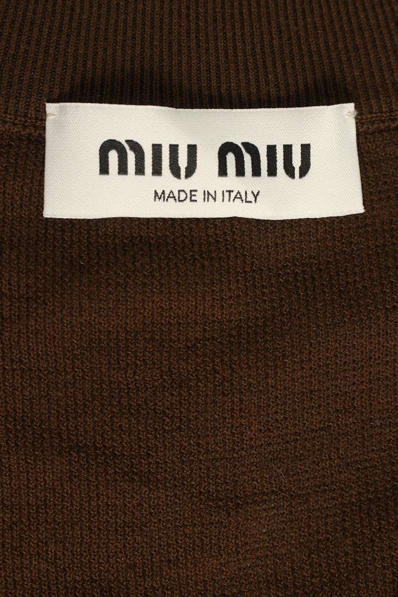 miumiu 25SS Logo Embroidered Zip Cardigan Size XXS