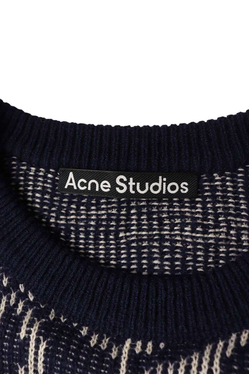 ACNE STUDIOS Face Motif Jacquard Crewneck Knit Size S