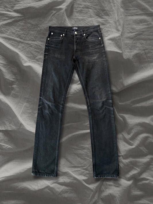 A.P.C. 10s Cotton Petit Standard Faded Black Jeans Size S