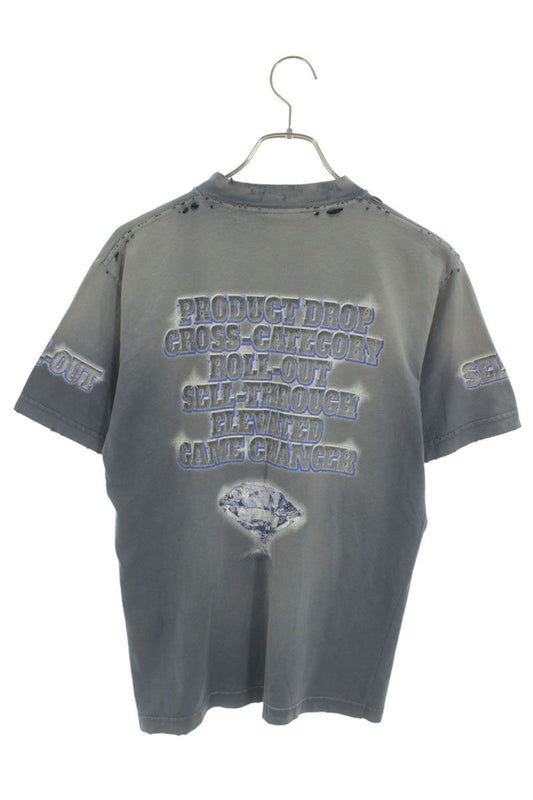 BALENCIAGA SNBN Print Vintage Cotton T-Shirt Light Size S