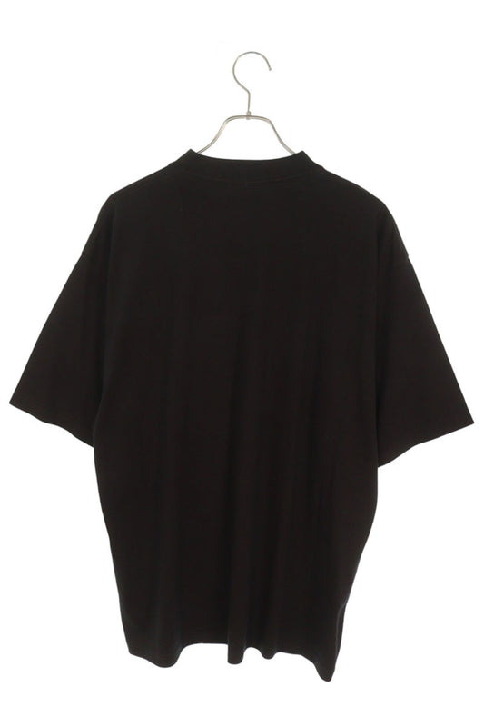 BALENCIAGA Embroidered Logo Cotton T-Shirt Black Size S