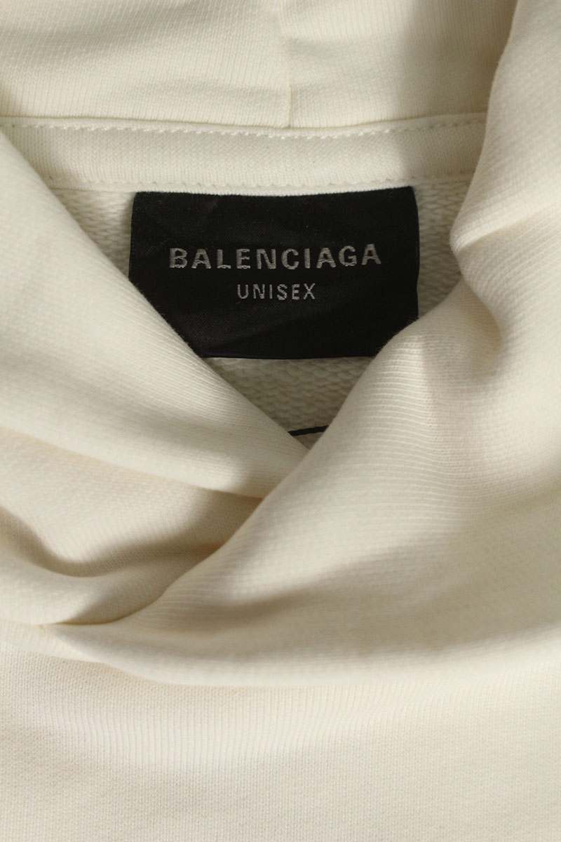 Balenciaga CHAMPS ELYSESS Pullover Hoodie White Size 1