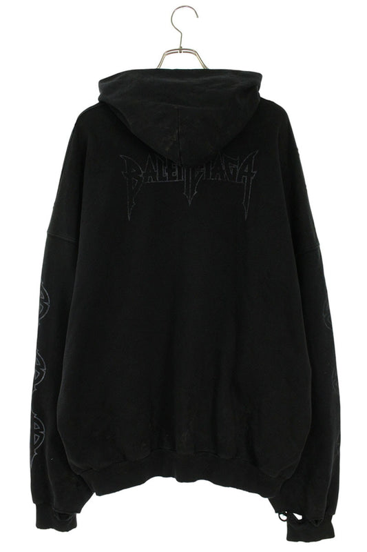 BALENCIAGA Pari Moon Vintage Pullover Hoodie Black Size M