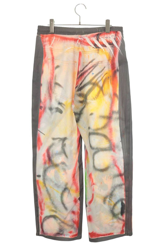 DIESEL Graffiti Print Casual Pants Multi Polyester Size M
