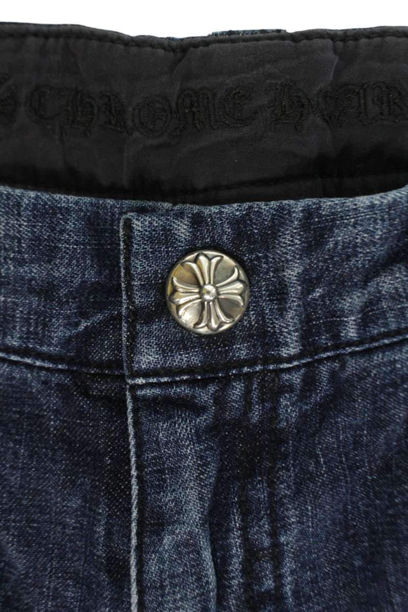 Chrome Hearts DENIM CARPENTER SHORTS Indigo Cotton Size 8Y
