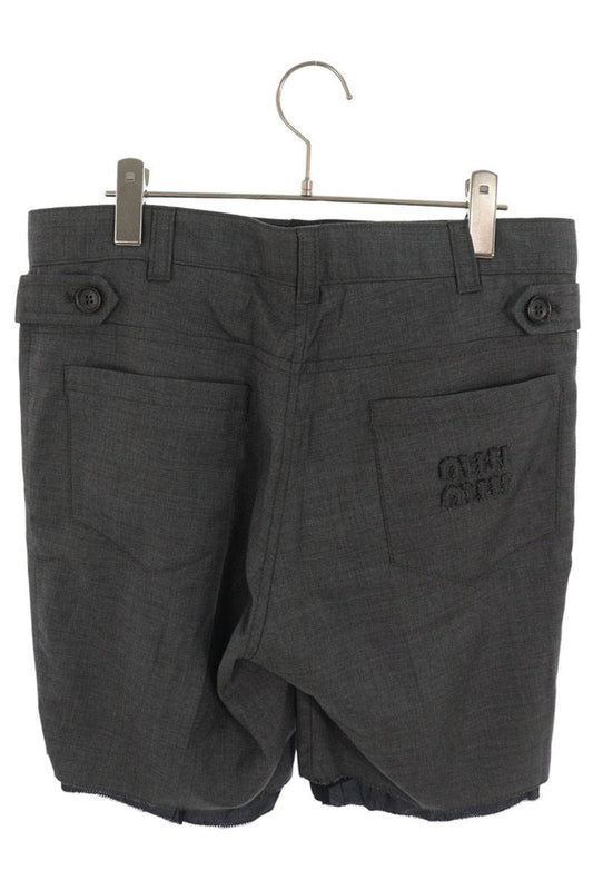 miumiu Back Logo Patch Bermuda Shorts Gray Size 40