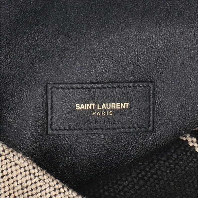 Saint Laurent Paris Leather Shoulder Bag Black x Beige One Size