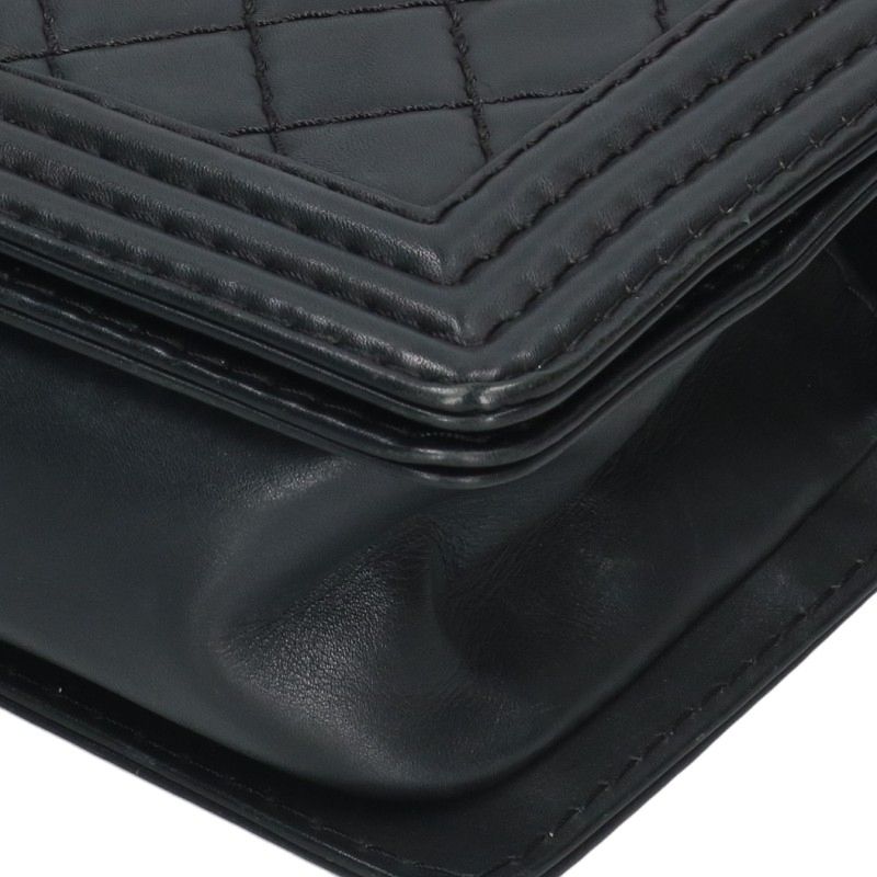 CHANEL Boy Chanel 25 Lambskin Chain Shoulder Bag